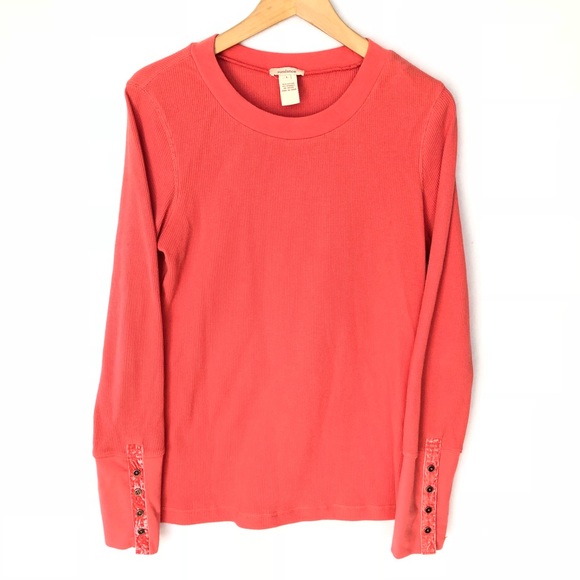 Sundance Tops - Sundance Long Sleeve Orange Thermal Top Shirt L